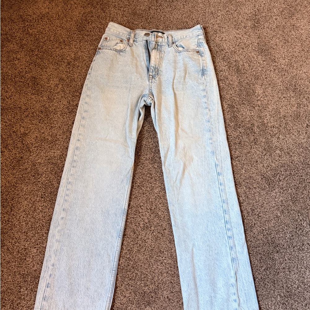 Light Wash Straight Leg Jeans